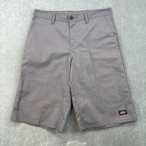 Genuine Dickies Men 32 Gray Flat Front Utility Work Shorts 3120